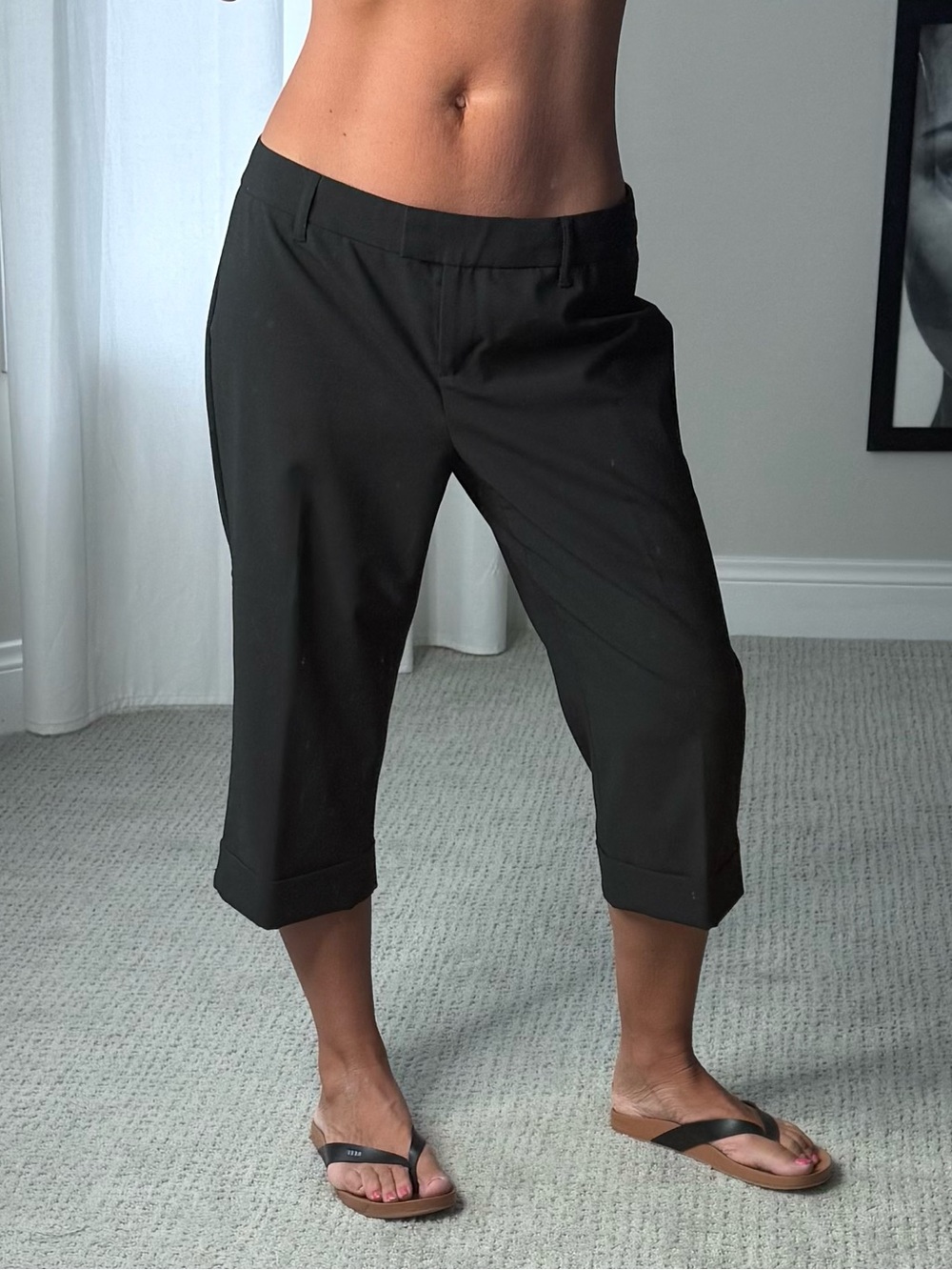 Y2k Express Black Cropped Dressy Capris trousers